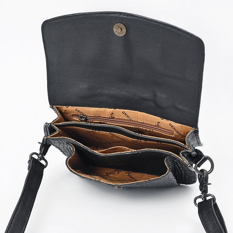 American Darling Western Small Cross body Bag in Crocodile Embossed Full Grain Leather