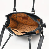 ADBG1744 Suede Western Tote with White Embroidered Stitching & Diamond Whipstitch Trim