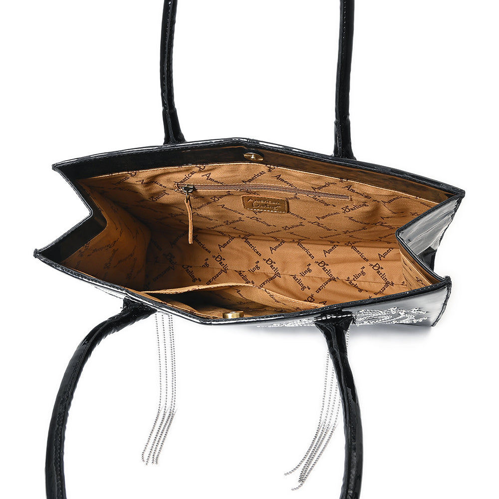 ADBGA800 Tote Embroidery Genuine Leather women bag western Bag