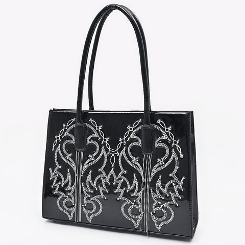 American Darling Handcrafted Genuine Leather Tote Bag with Embroidery