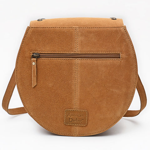 American Darling Boot Stitched Suede Leather Cross body Bag with Concho