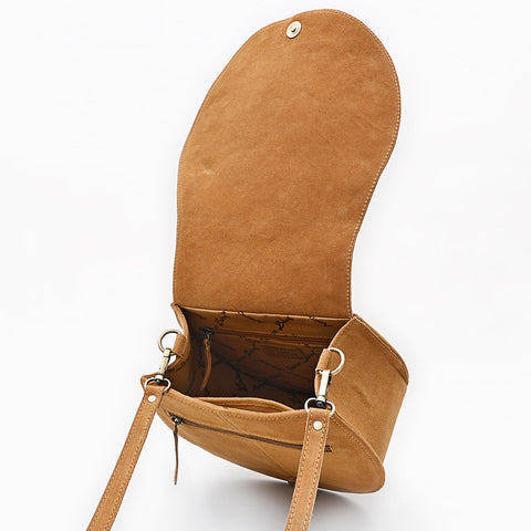 American Darling Boot Stitched Suede Leather Cross body Bag with Concho