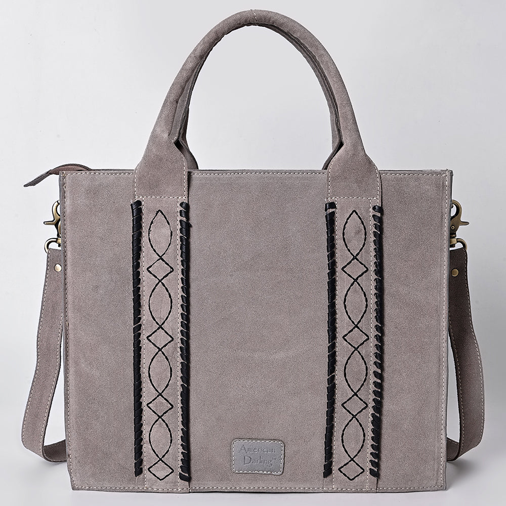 ADBGA607 Western Tote Bag-Genuine Leather with Hand-Stitched Detailing