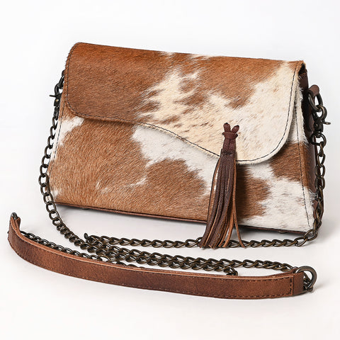 ADBG1747 American Darling Hair-On Cowhide Cross body Bag with Tassels and Genuine Leather