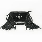 LC-ADBGM277 Mini Fringe Crossbody - Braided Leather & Turquoise Concho