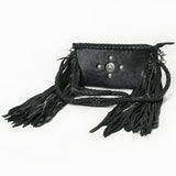 LC-ADBGM277 Mini Fringe Crossbody - Braided Leather & Turquoise Concho
