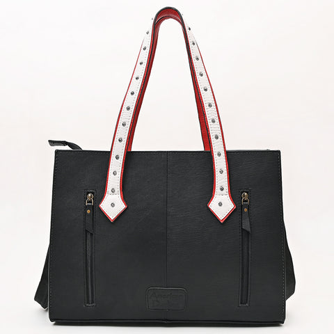 American Darling Western Rivets Embossed Leather Tote Bag with Handcrafted Detailing
