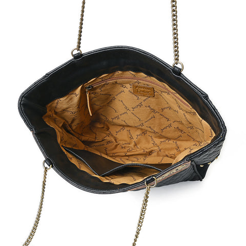 American Darling Hand Tooled Leather Tote Bag Quilted Floral Carved