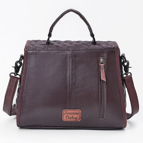 American Darling Western Messenger Bag - Hand-Woven Saddle Blanket & Quilted Leather