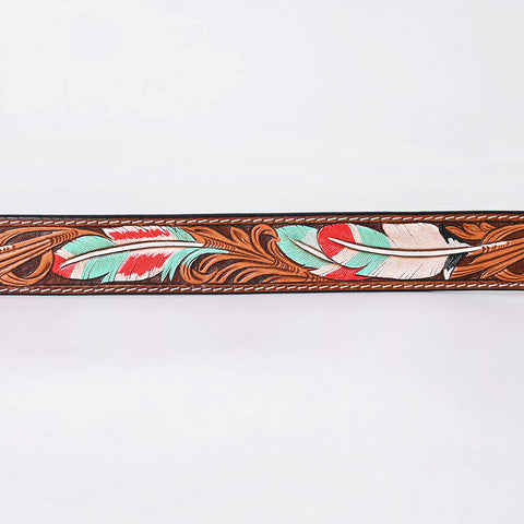 ADBLF353 Beautifully Hand Tooled Genuine American Leather Belt Men and Women