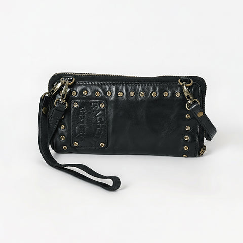 Cuorina - Luxury Leather Riveted Wristlet