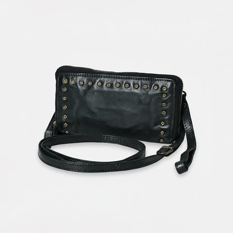 Cuorina - Luxury Leather Riveted Wristlet