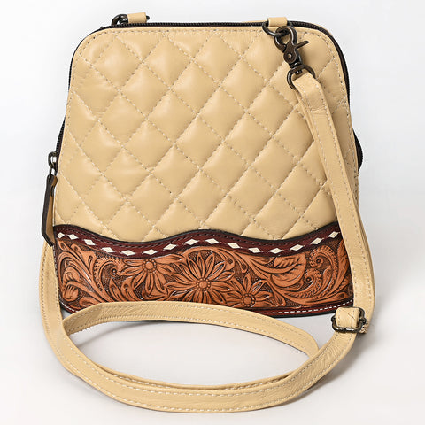 American Darling Quilted Leather Crossbody | Hand-Tooled Floral Accent Bag