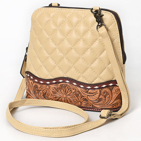 American Darling Quilted Leather Crossbody | Hand-Tooled Floral Accent Bag