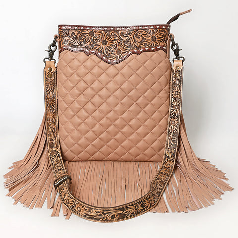 American Darling Large Quilted Crossbody | Hand-Tooled Leather Fringe Bag