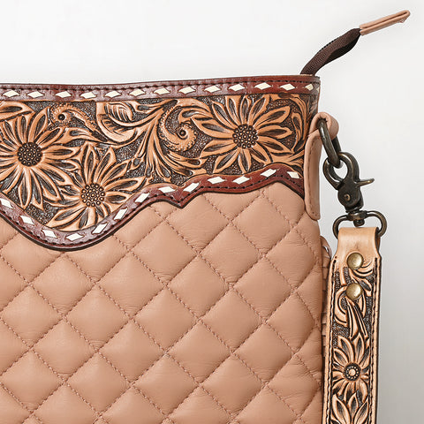 American Darling Large Quilted Crossbody | Hand-Tooled Leather Fringe Bag