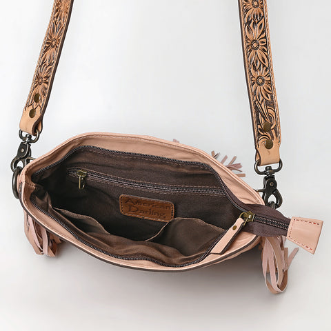American Darling Large Quilted Crossbody | Hand-Tooled Leather Fringe Bag