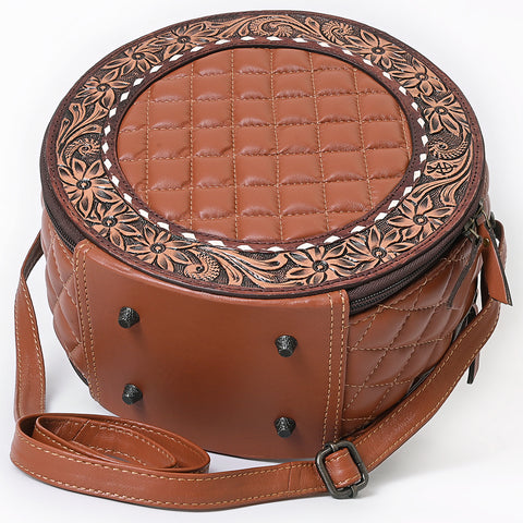 American Darling Quilted Leather Canteen Bag | Hand-Tooled Floral Crossbody