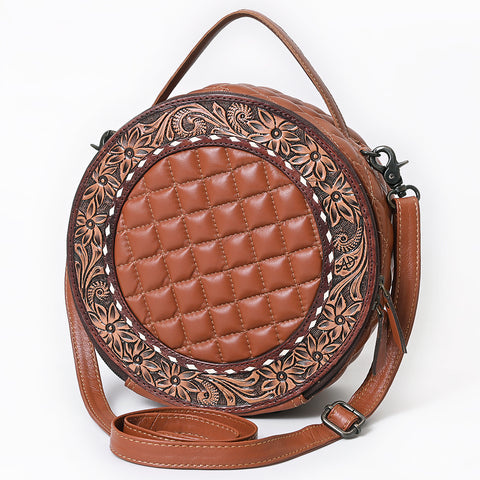 American Darling Quilted Leather Canteen Bag | Hand-Tooled Floral Crossbody