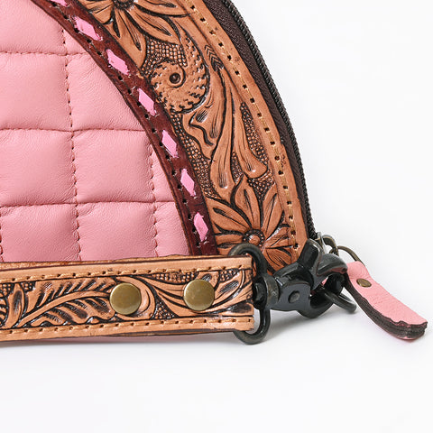American Darling Western Leather Taco Bag with Hand-Tooled Details and Quilted Design