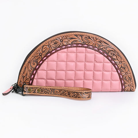 American Darling Western Leather Taco Bag with Hand-Tooled Details and Quilted Design