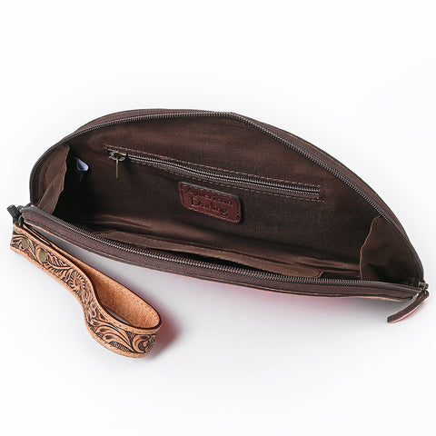 American Darling Western Leather Taco Bag with Hand-Tooled Details and Quilted Design