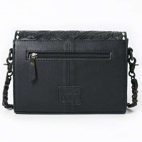 American Darling Western Hand-Tooled Floral Envelop Bag - Quilted Leather Crossbody