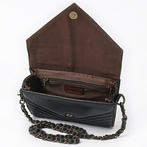 American Darling Western Hand-Tooled Floral Envelop Bag - Quilted Leather Crossbody