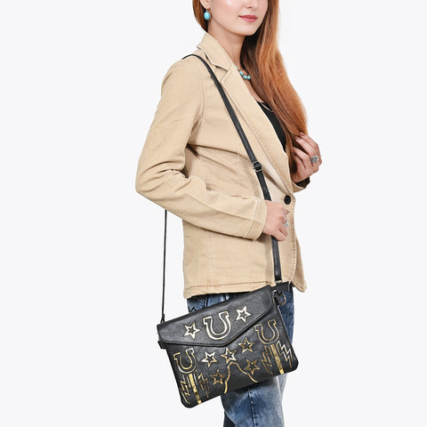 American Darling Western Leather Envelop Bag - Handcrafted Vegetable-Tanned Crossbody