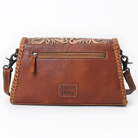 American Darling Western Hand Tooled Floral Carved Small Cross body Bag in Genuine Leather