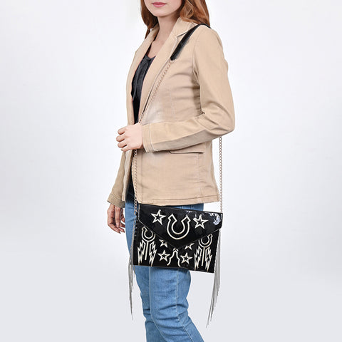 American Darling Handcrafted Embroidered Leather Envelope Bag