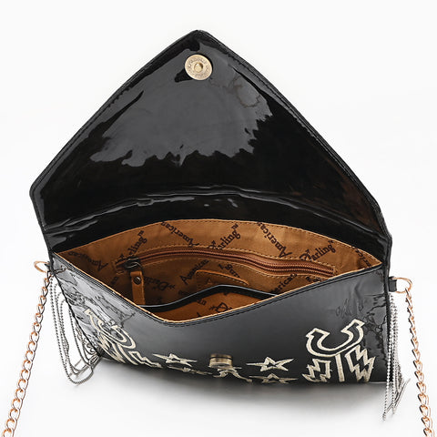 American Darling Handcrafted Embroidered Leather Envelope Bag