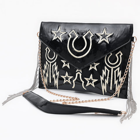 American Darling Handcrafted Embroidered Leather Envelope Bag