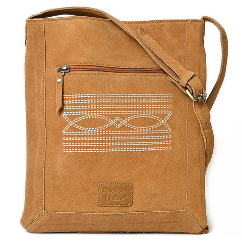 American Darling Handcrafted Suede Chaps Bag with Fringes and Conchos