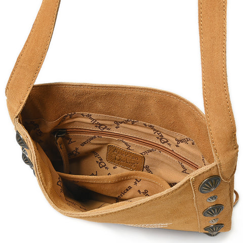 American Darling Handcrafted Suede Chaps Bag with Fringes and Conchos