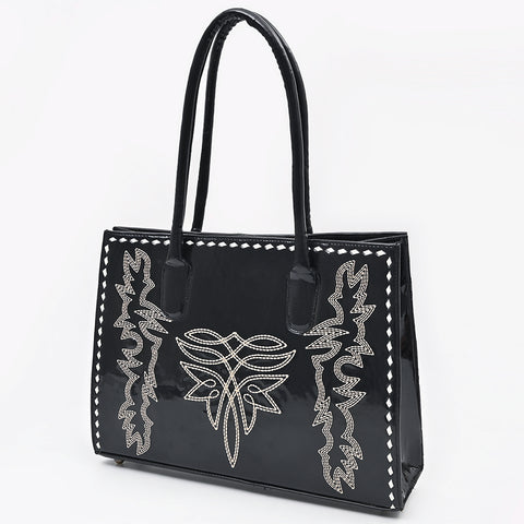 American Darling Embroidered Buck-stitched Western Leather Tote Bag