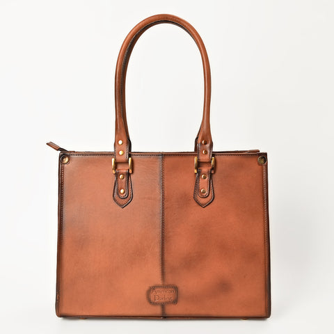 American Darling Handcrafted Quilted Leather Tote Bag with Boot Stitched Accents