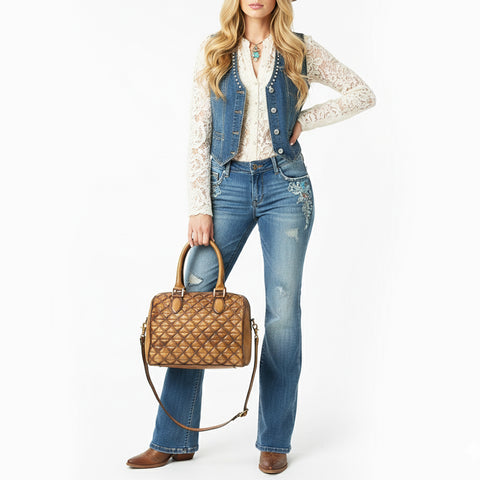 ADBGM737 Duffel  Genuine Leather women bag western Bag