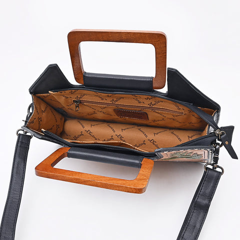 American Darling Hand-Tooled Floral Cross body Bag - Handcrafted Western Leather Purse