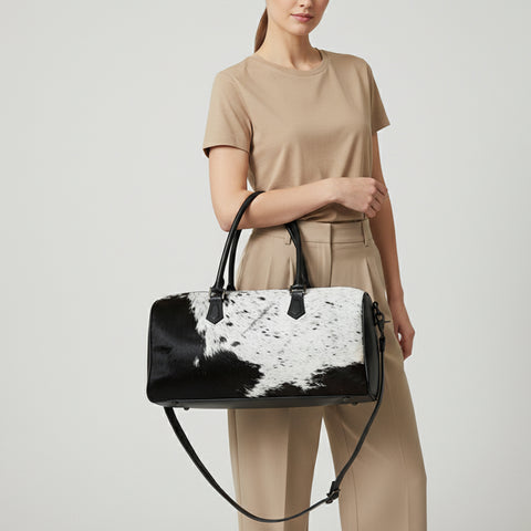 American Darling Western Hair-On Cowhide Duffel Bag - Handcrafted Leather Travel Bag