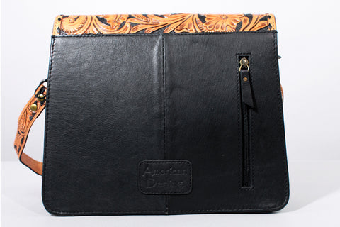 American Darling Hand-Tooled Floral Cross body Bag - Quilted Western Leather Purse