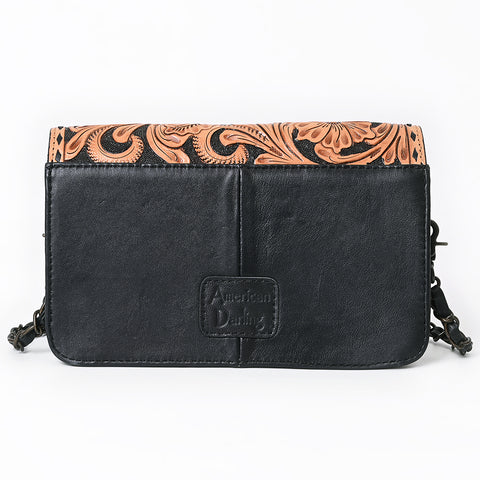 American Darling Hand-Tooled Floral Wallet Bag - Quilted Western Leather Crossbody