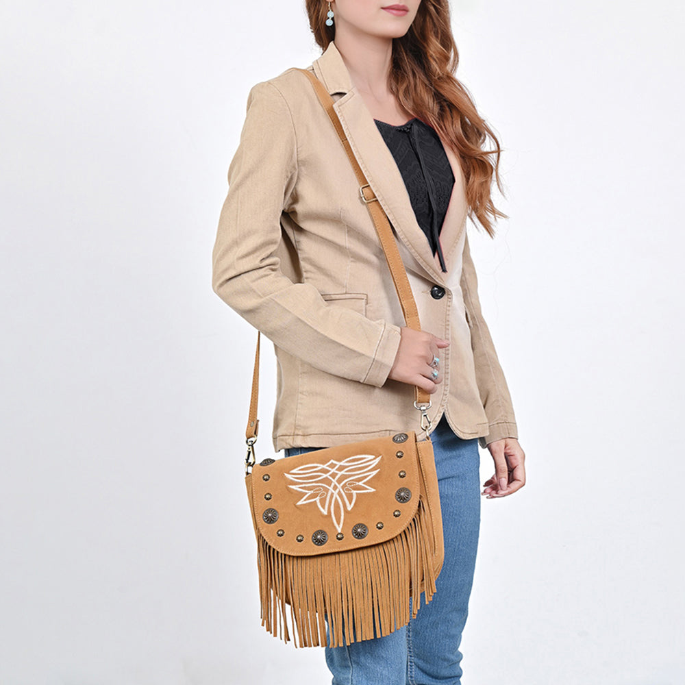 ADBGA836 Crossbody Genuine suede Genuine Leather women bag western Bag
