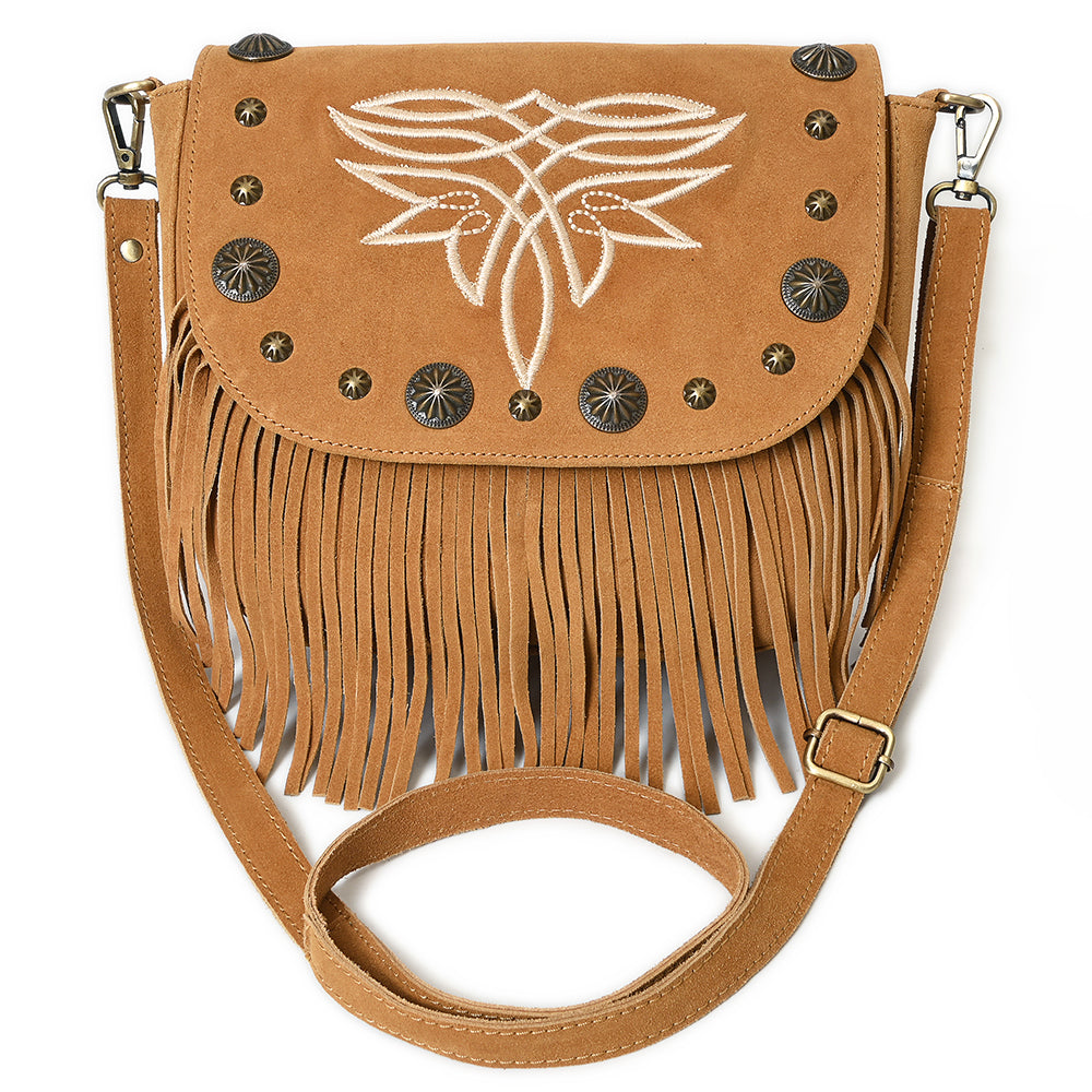 ADBGA836 Crossbody Genuine suede Genuine Leather women bag western Bag