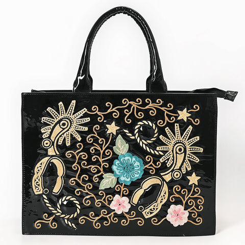 American Darling Embroidered Genuine Leather Western Tote Bag