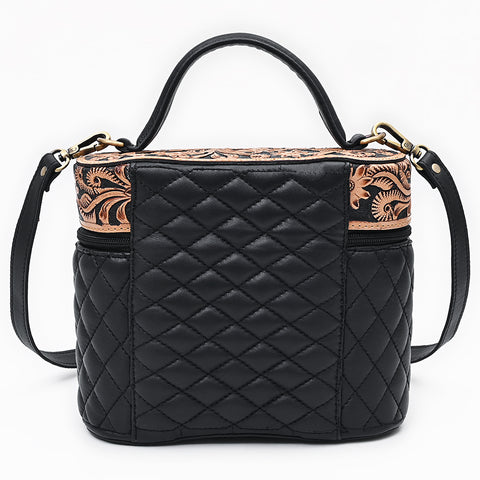 American Darling Hand Tooled Floral Quilted Leather Cross body Bag