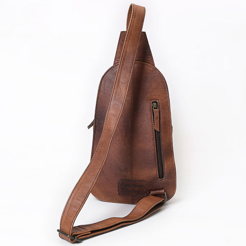 American Darling Western Sling Bag - Handcrafted Woven Saddle Blanket Leather Crossbody