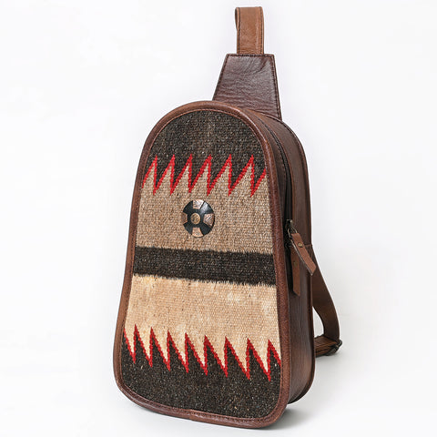 American Darling Western Sling Bag - Handcrafted Woven Saddle Blanket Leather Crossbody