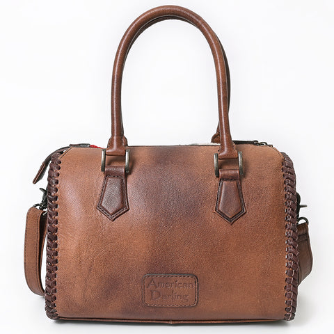 American Darling Western Leather Tote Bag - Handcrafted Floral Tooled & Saddle Blanket Purse