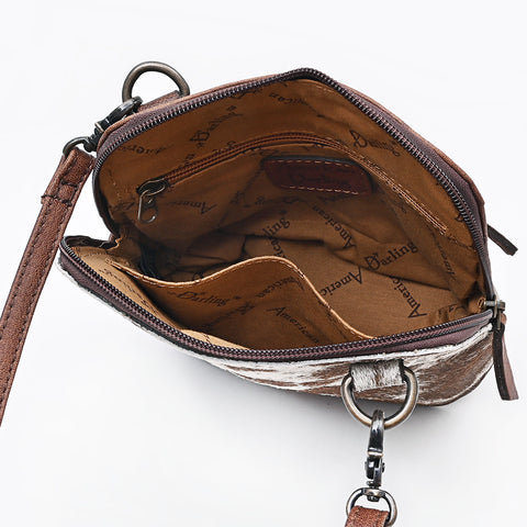 American Darling Western Hair-On Cowhide Cross Body Bag - Handcrafted Leather Purse